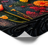 Abstracte waterverf van Volle Maan Poster (Hoek)