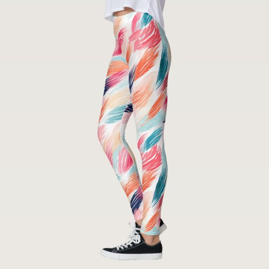 Abstracte Waterverf Veer Leggings (Links)