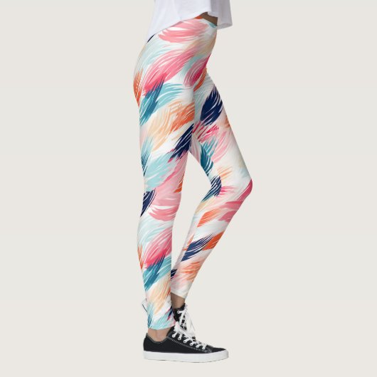 Abstracte Waterverf Veer Leggings (Rechts)