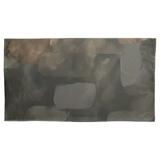 Abstracte Waterverf verf donkergrijs bruin Kussensloop (Voorkant-Links)