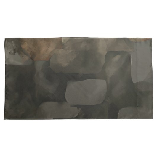 Abstracte Waterverf verf donkergrijs bruin Kussensloop (Voorkant-Rechts)