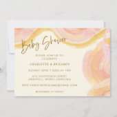 Abstracte Waterverf Verf Draaikolk Roze Baby Showe Kaart (Voorkant)