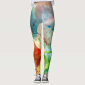 Abstracte Waterverf verfspatter verzachten Leggings (Voorkant)