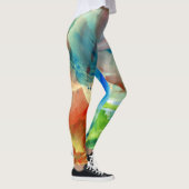 Abstracte Waterverf verfspatter verzachten Leggings (Rechts)