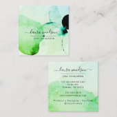 Abstracte Waterverf Vierkant Visitekaartje (Voorkant / Achterkant)