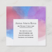 *~* Abstracte Waterverf Vierkante Visitekaartje (Achterkant)