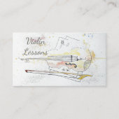 Abstracte waterverf violine visitekaartje (Voorkant)