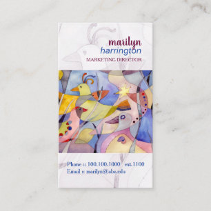 Abstracte Waterverf vogels Visitekaartje