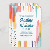 Abstracte Waterverf voor artistieke bruiloft Kleur Kaart (Voorkant / Achterkant)