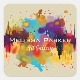 Abstracte Waterverf voor Bright moderne koel Vierkante Sticker