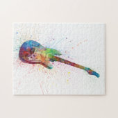 Abstracte Waterverf voor elektrische gitaar Legpuzzel (Horizontaal)