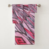 Abstracte Waterverf voor zwarte roze en onbewerkte Bad Handdoek (Insitu)