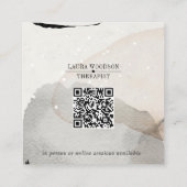 Abstracte Waterverf Vorm Therapeut QR Code Vierkante Visitekaartje (Achterkant)