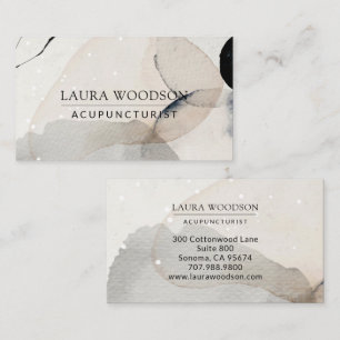 Abstracte waterverf vormen Acupuncturist Visitekaartje