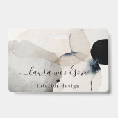 Abstracte Waterverf Vormen Binnenlandse Ontwerper Badge (Achterkant)