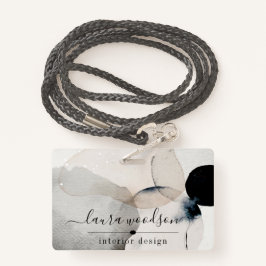 Abstracte Waterverf Vormen Binnenlandse Ontwerper Badge