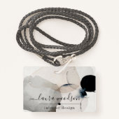 Abstracte Waterverf Vormen Binnenlandse Ontwerper Badge (Voorkant met draagriem)