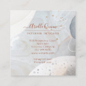 Abstracte Waterverf Vormen Binnenlandse Ontwerper Vierkante Visitekaartje (Achterkant)