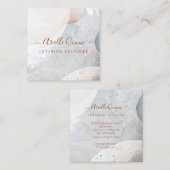 Abstracte Waterverf Vormen Binnenlandse Ontwerper Vierkante Visitekaartje (Voorkant / Achterkant)