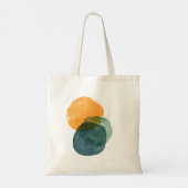 Abstracte Waterverf Vormen Blauwgroen Blauw Aangep Tote Bag (Achterkant)