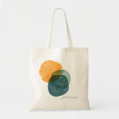 Abstracte Waterverf Vormen Blauwgroen Blauw Aangep Tote Bag (Voorkant)
