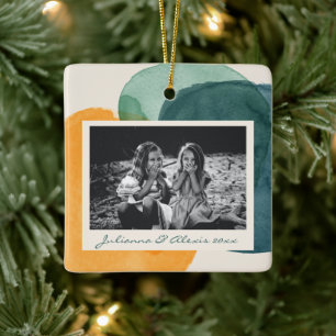 Abstracte Waterverf Vormen Blauwgroen Blauwe Foton Keramisch Ornament