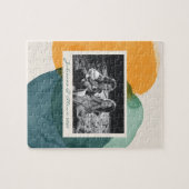 Abstracte Waterverf Vormen Blauwgroen Blauwe Foton Legpuzzel (Horizontaal)