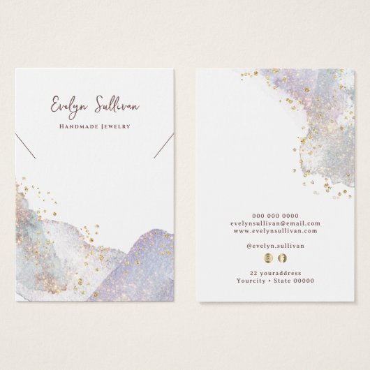 Abstracte waterverf Vormen ketting Display Card Visitekaartje (Voorkant /achterkant)