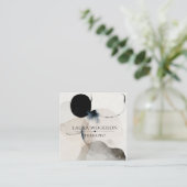 Abstracte Waterverf Vormen Therapeut QR Code Vierkante Visitekaartje (Staand voorkant)