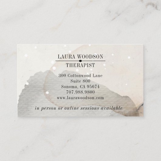 Abstracte Waterverf Vormen Therapeut Visitekaartje (Achterkant)