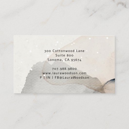 Abstracte Waterverf Vormen Yoga Instructeur Visitekaartje (Achterkant)