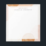 Abstracte Waterverf Vormt Blocnote<br><div class="desc">Moderne abstracte vormen in neutrale oorige kleuren zoals terracotta,  perziken en blozen.</div>