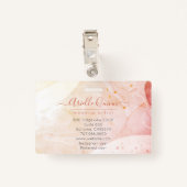 Abstracte Waterverf Vormt Roos-lade voor handschri Badge (Achterkant met clip)