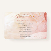 Abstracte Waterverf Vormt Roos-lade voor handschri Badge (Achterkant)