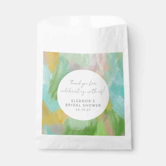 Abstracte Waterverf Vrijgezellenfeest Custom dank  Bedankzakje (Voorkant)