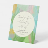 Abstracte Waterverf Vrijgezellenfeest Custom dank  Reclamebord Met Voetstuk (Voorkant)