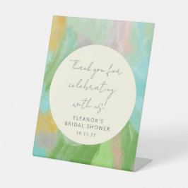 Abstracte Waterverf Vrijgezellenfeest Custom dank  Reclamebord Met Voetstuk