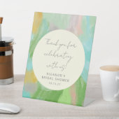 Abstracte Waterverf Vrijgezellenfeest Custom dank  Reclamebord Met Voetstuk (Insitu)