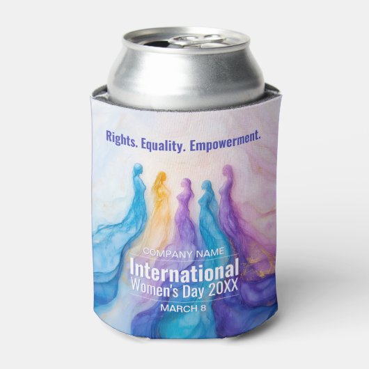 Abstracte Waterverf Vrouwendag Blikjeskoeler (Blikje Voorkant)