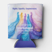 Abstracte Waterverf Vrouwendag Blikjeskoeler (Voorkant)