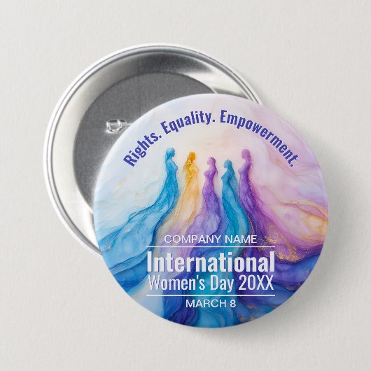Abstracte Waterverf Vrouwendag Ronde Button 7,6 Cm (Voorkant /achterkant)
