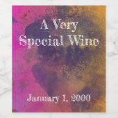 Abstracte Waterverf Waslabel Wijn Etiket (Enkel label)