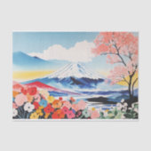 Abstracte Waterverf Whimsical Springtime Mountain Tissuepapier (Voorkant)