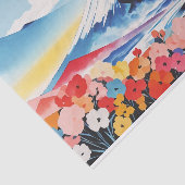 Abstracte Waterverf Whimsical Springtime Mountain Tissuepapier (Detail)