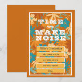 Abstracte Waterverf Wildflower Gold Afstuderen Aankondiging (Voorkant / Achterkant)