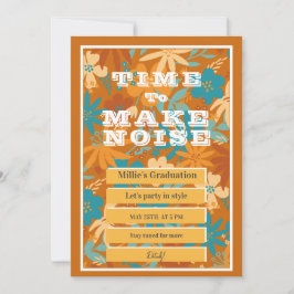 Abstracte Waterverf Wildflower Gold Afstuderen Aankondiging