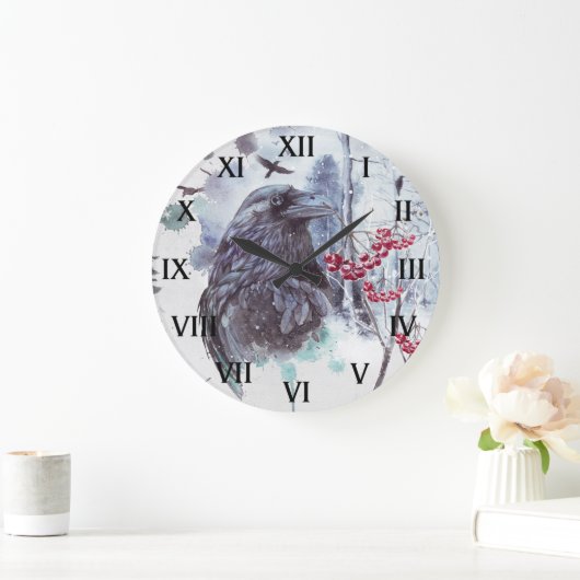 Abstracte Waterverf winterscène Ravens | Grote Klok (Huis)