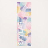 Abstracte Waterverf Wispy  Penseel Slagen Roze Yogamat (Voorkant)