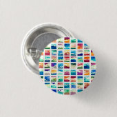 Abstracte Waterverf Wolken Vierkanten Ronde Button 3,2 Cm (Voorkant /achterkant)