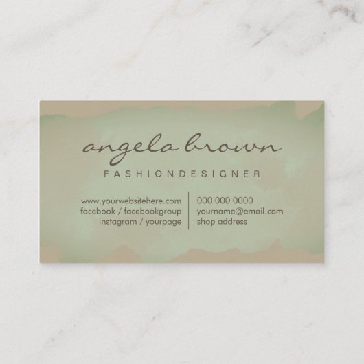 Abstracte Waterverf Zachte verf Visitekaartje (Achterkant)